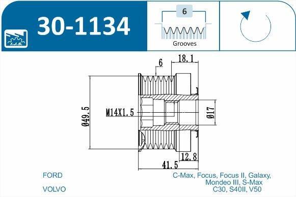 Polia do alternador IJS ref. 30-1134