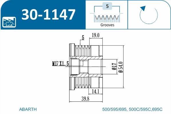 Polia do alternador IJS ref. 30-1147