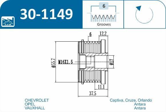 Polia do alternador IJS ref. 30-1149