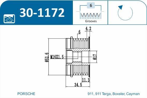 Rueda libre alternador IJS ref. 30-1172