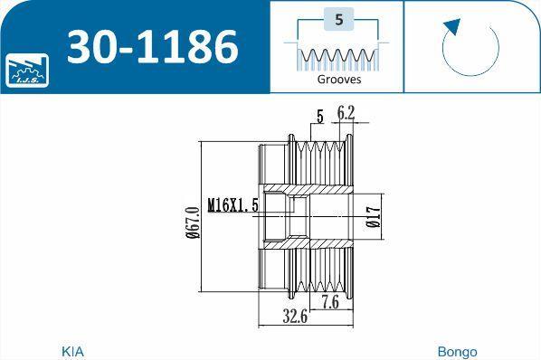 Rueda libre alternador IJS ref. 30-1186