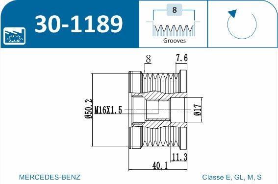 Polia do alternador IJS ref. 30-1189