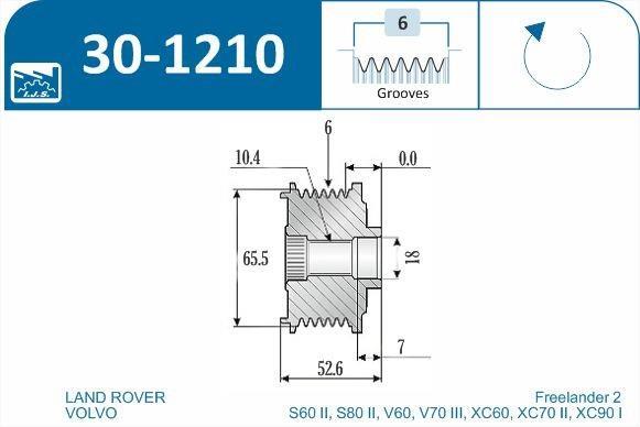 Polia do alternador IJS ref. 30-1210