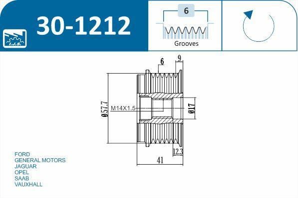 Polia do alternador IJS ref. 30-1212