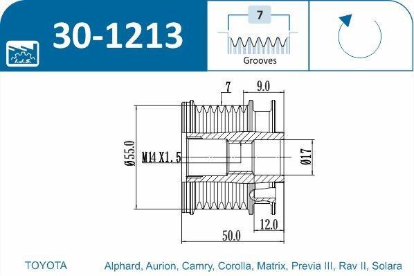 Polia do alternador IJS ref. 30-1213
