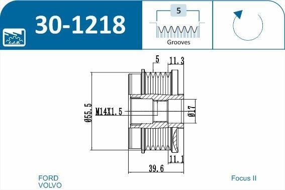 Rueda libre alternador IJS ref. 30-1218