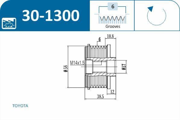 Rueda libre alternador IJS ref. 30-1300