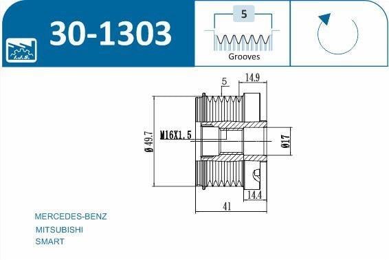 Polia do alternador IJS ref. 30-1303