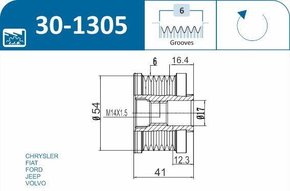 Rueda libre alternador IJS ref. 30-1305