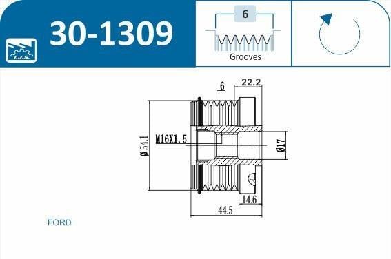Rueda libre alternador IJS ref. 30-1309