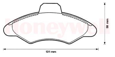 Jeu de 4 plaquettes de frein BENDIX 571726B
