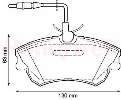 Jeu de 4 plaquettes de frein BENDIX 571922B