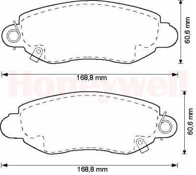 Jeu de 4 plaquettes de frein BENDIX 573015B