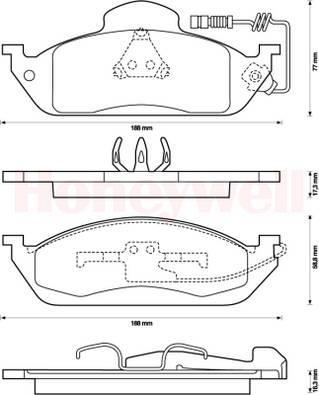 Jeu de 4 plaquettes de frein BENDIX 573034B