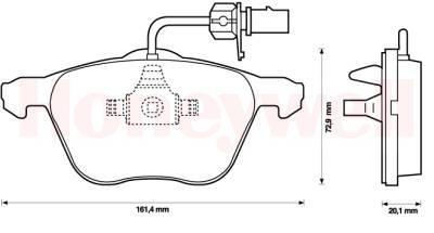 Jeu de 4 plaquettes de frein BENDIX 573047B