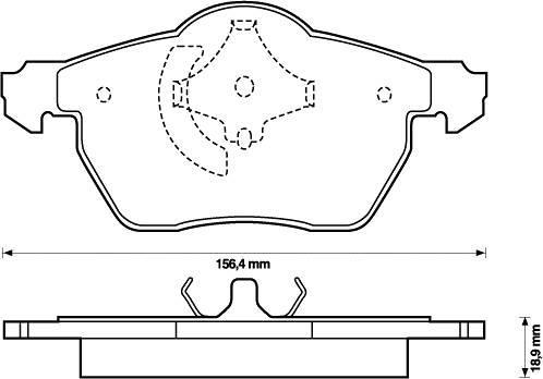 Jeu de 4 plaquettes de frein BENDIX 573052B