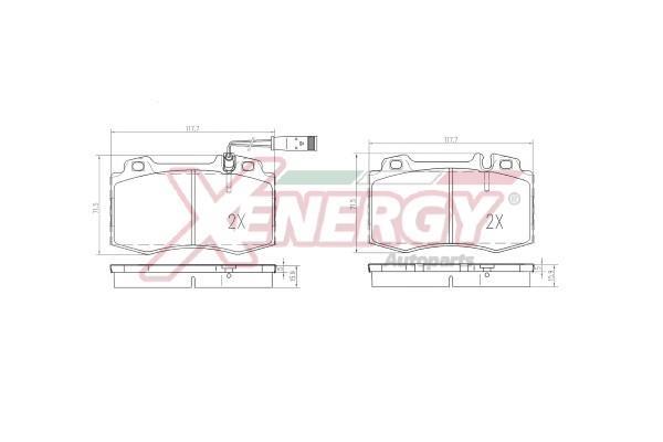 Jogo de 4 pastilhas de travão XENERGY ref. X40856