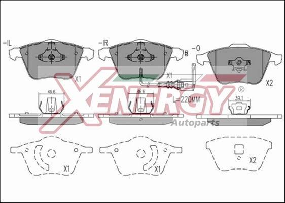 Jogo de 4 pastilhas de travão XENERGY ref. X40860