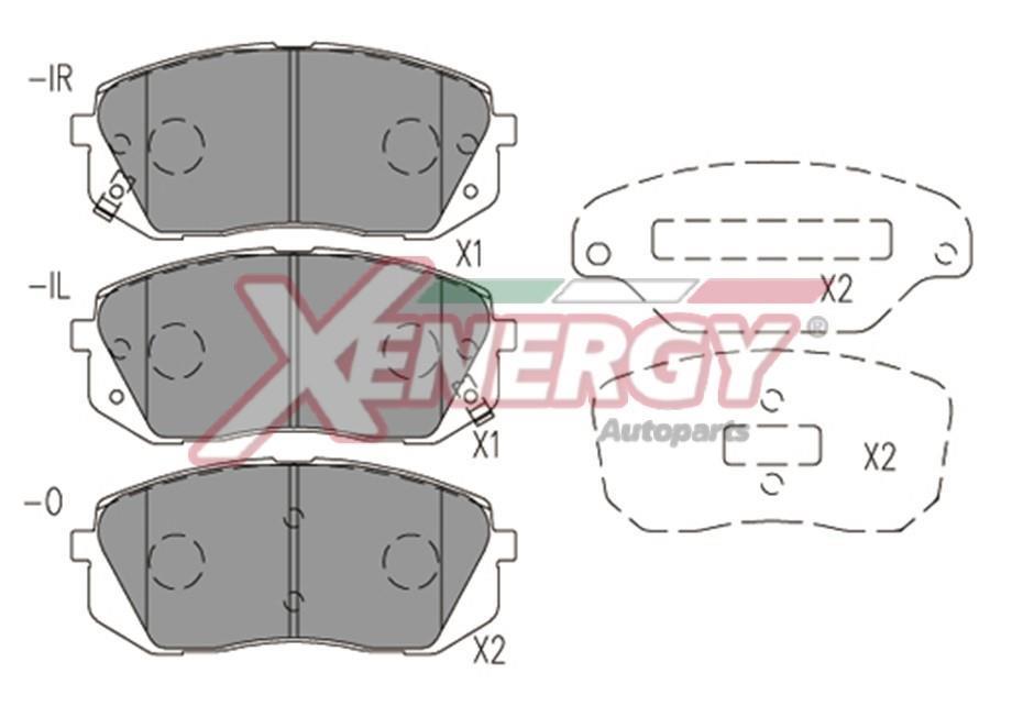 Jeu de 4 plaquettes de frein XENERGY ref. X41177