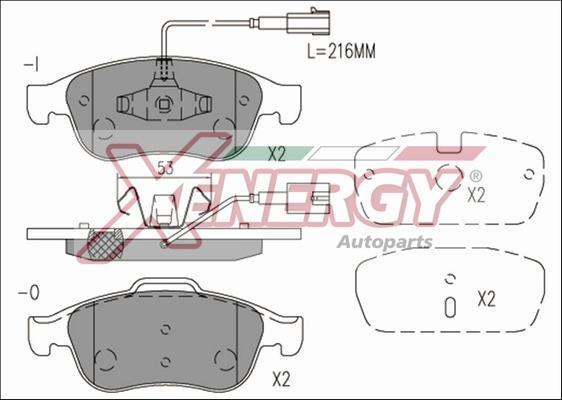 Jogo de 4 pastilhas de travão XENERGY ref. X41182