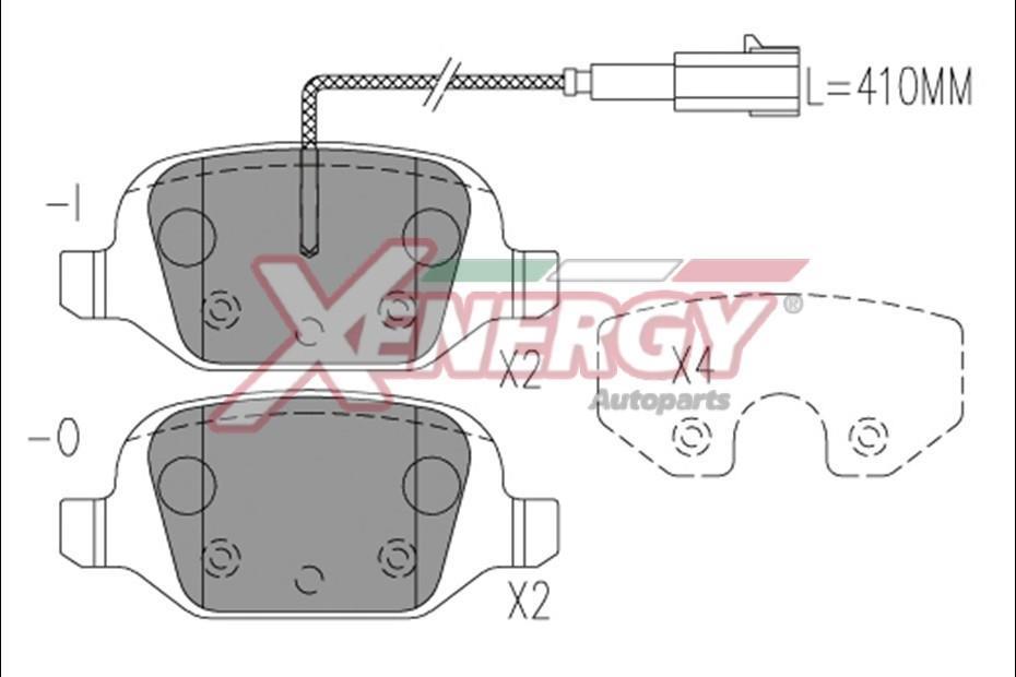 Jeu de 4 plaquettes de frein XENERGY ref. X41201