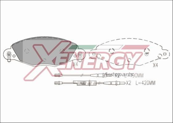 Jogo de 4 pastilhas de travão XENERGY ref. X41212