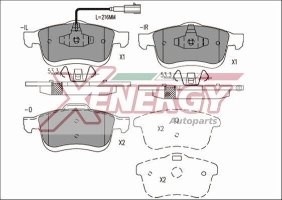 Jogo de 4 pastilhas de travão XENERGY ref. X41224