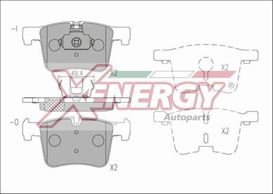 Jogo de 4 pastilhas de travão XENERGY ref. X41234