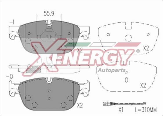 Jogo de 4 pastilhas de travão XENERGY ref. X41238
