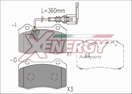 Jogo de 4 pastilhas de travão XENERGY ref. X41251