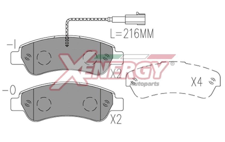 Jogo de 4 pastilhas de travão XENERGY ref. X41270