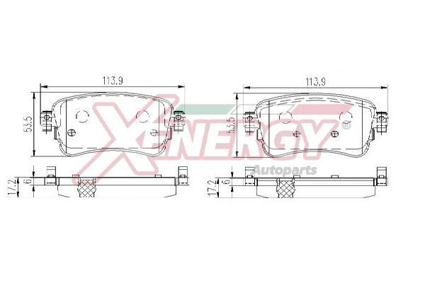 Jogo de 4 pastilhas de travão XENERGY ref. X41394