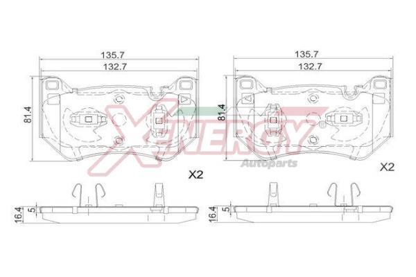Jogo de 4 pastilhas de travão XENERGY ref. X41400