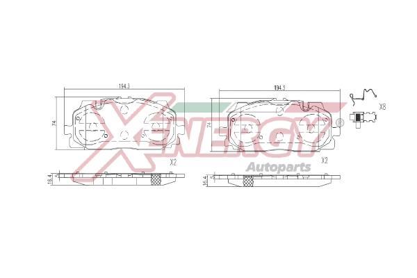 Jogo de 4 pastilhas de travão XENERGY ref. X41401