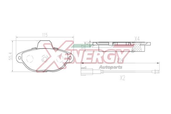 Jeu de 4 plaquettes de frein XENERGY ref. X41404