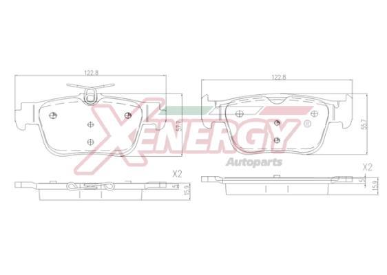 Jogo de 4 pastilhas de travão XENERGY ref. X41407