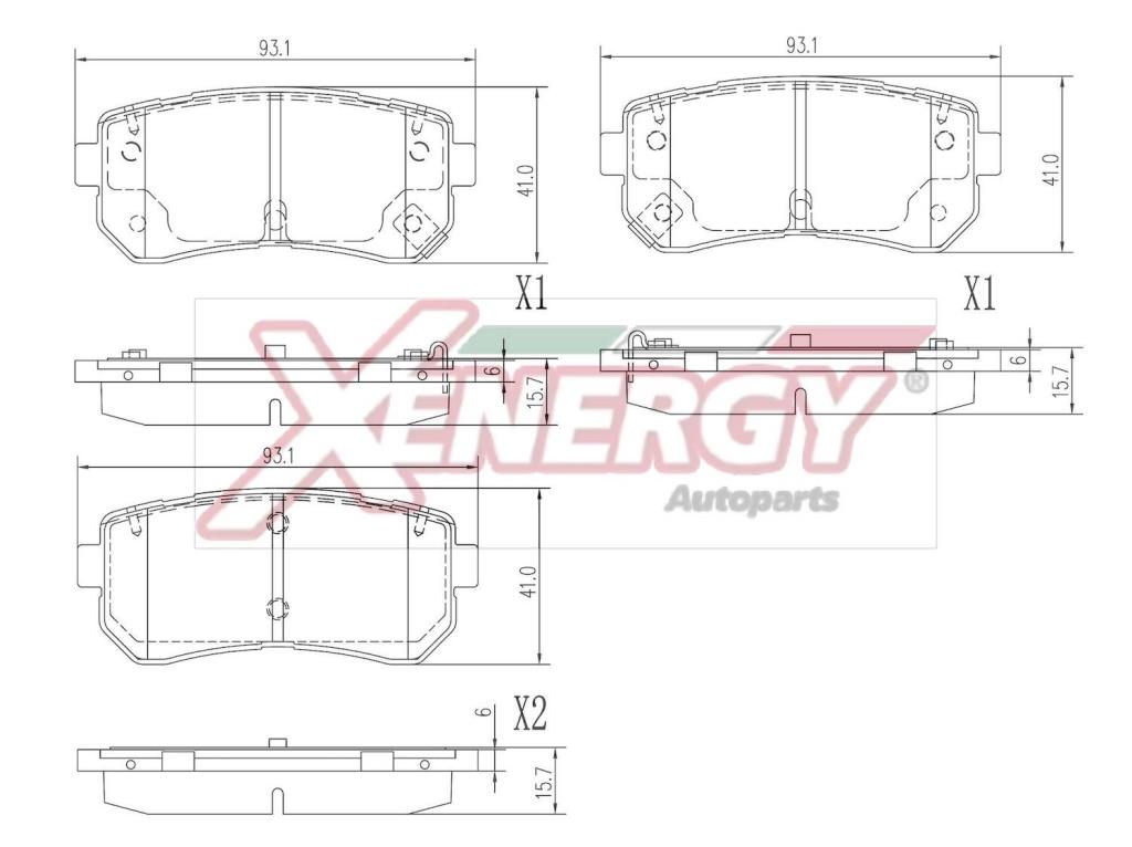 Jeu de 4 plaquettes de frein XENERGY ref. X41411