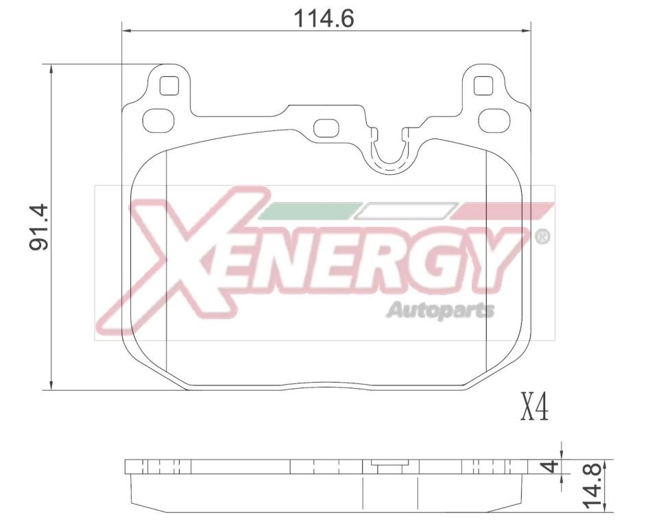 Jeu de 4 plaquettes de frein XENERGY ref. X41413