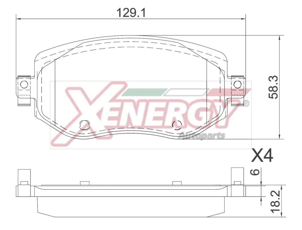 Jogo de 4 pastilhas de travão XENERGY ref. X41414