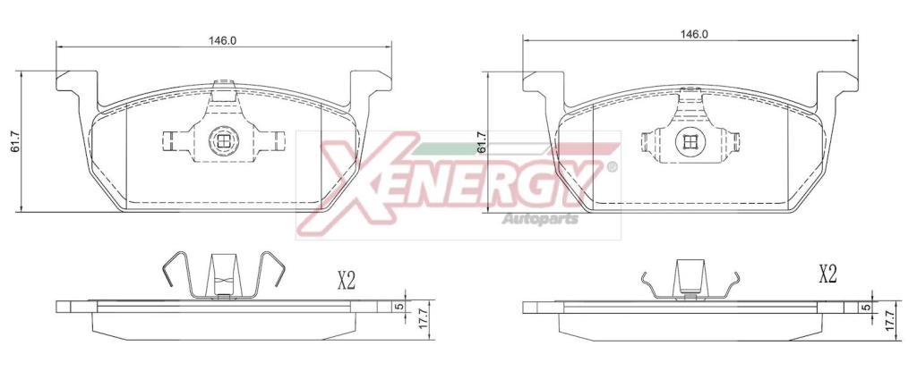 Jogo de 4 pastilhas de travão XENERGY ref. X41416
