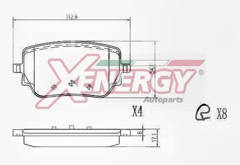 Jeu de 4 plaquettes de frein XENERGY X41418