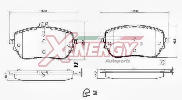 Jogo de 4 pastilhas de travão XENERGY ref. X41419
