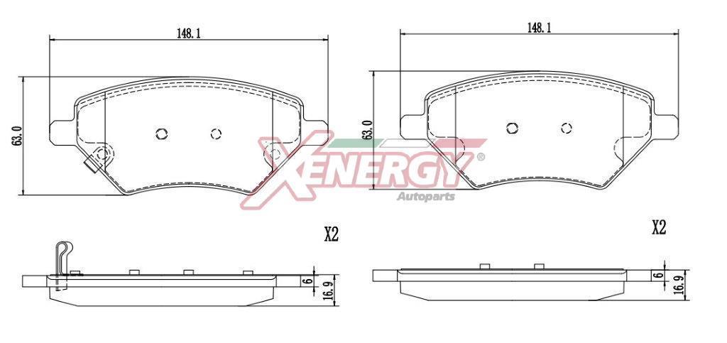 Jogo de 4 pastilhas de travão XENERGY ref. X41428