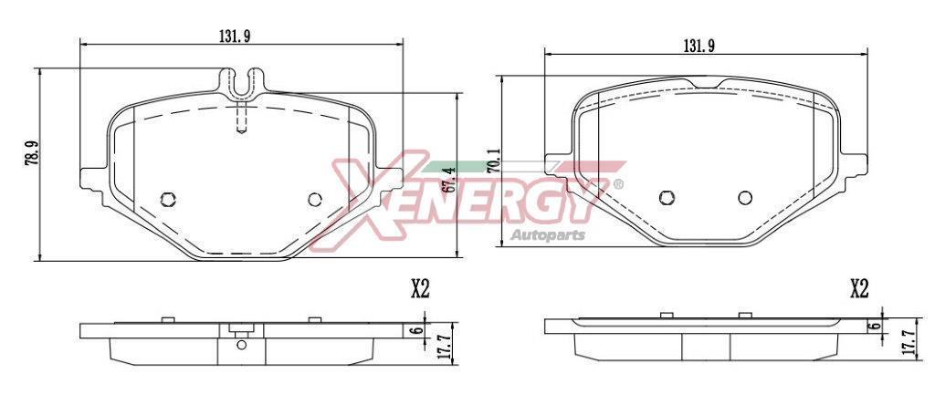 Jogo de 4 pastilhas de travão XENERGY ref. X41430