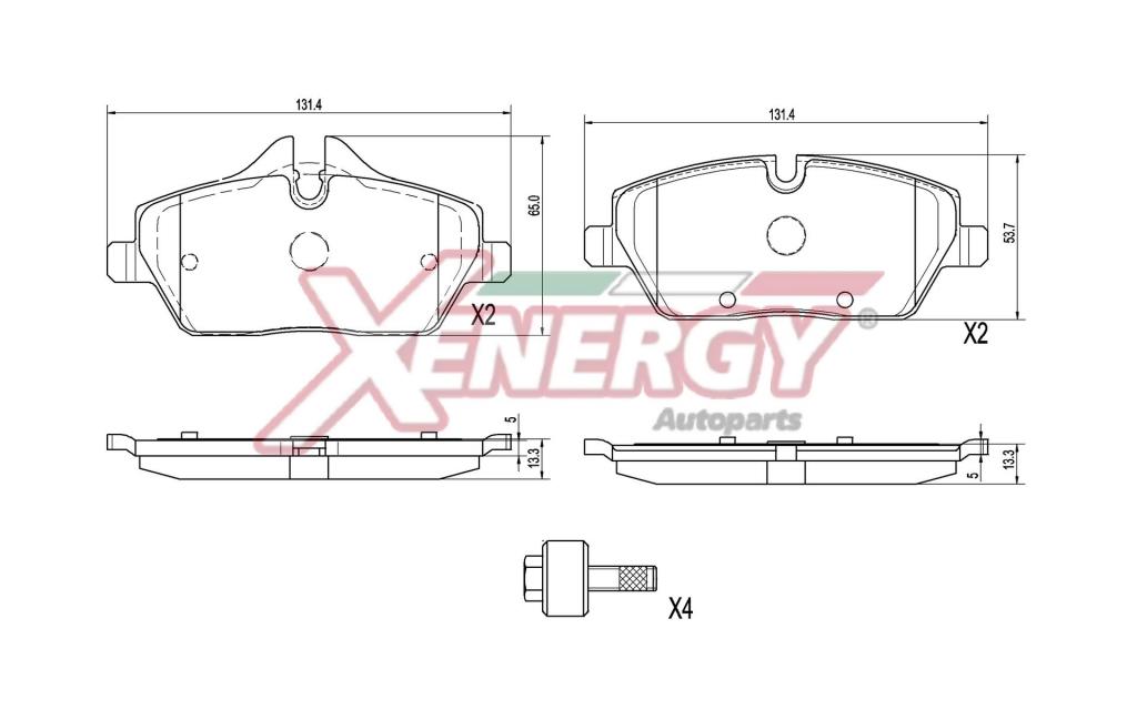 Jogo de 4 pastilhas de travão XENERGY ref. X41442