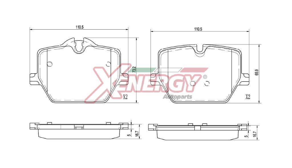 Jeu de 4 plaquettes de frein XENERGY ref. X41445