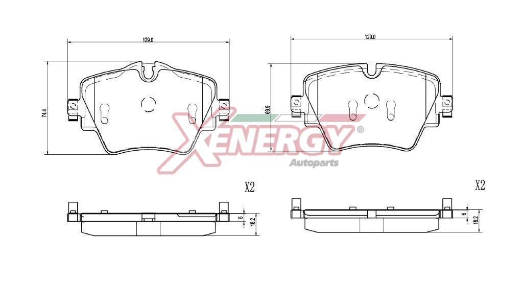 Jogo de 4 pastilhas de travão XENERGY ref. X41448