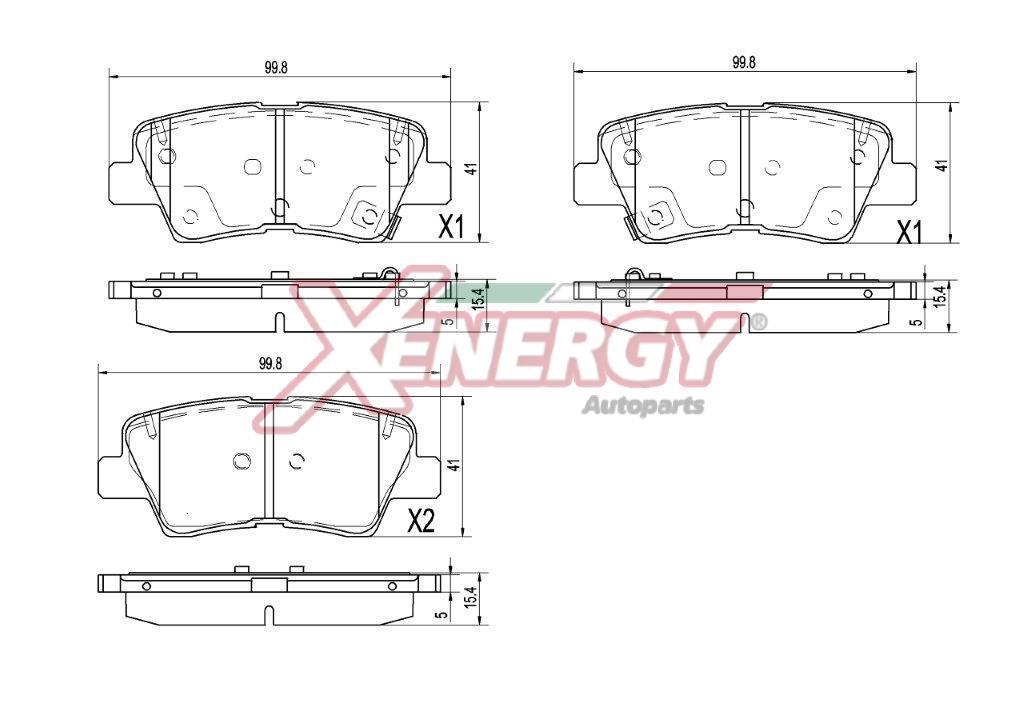 Jogo de 4 pastilhas de travão XENERGY ref. X41455