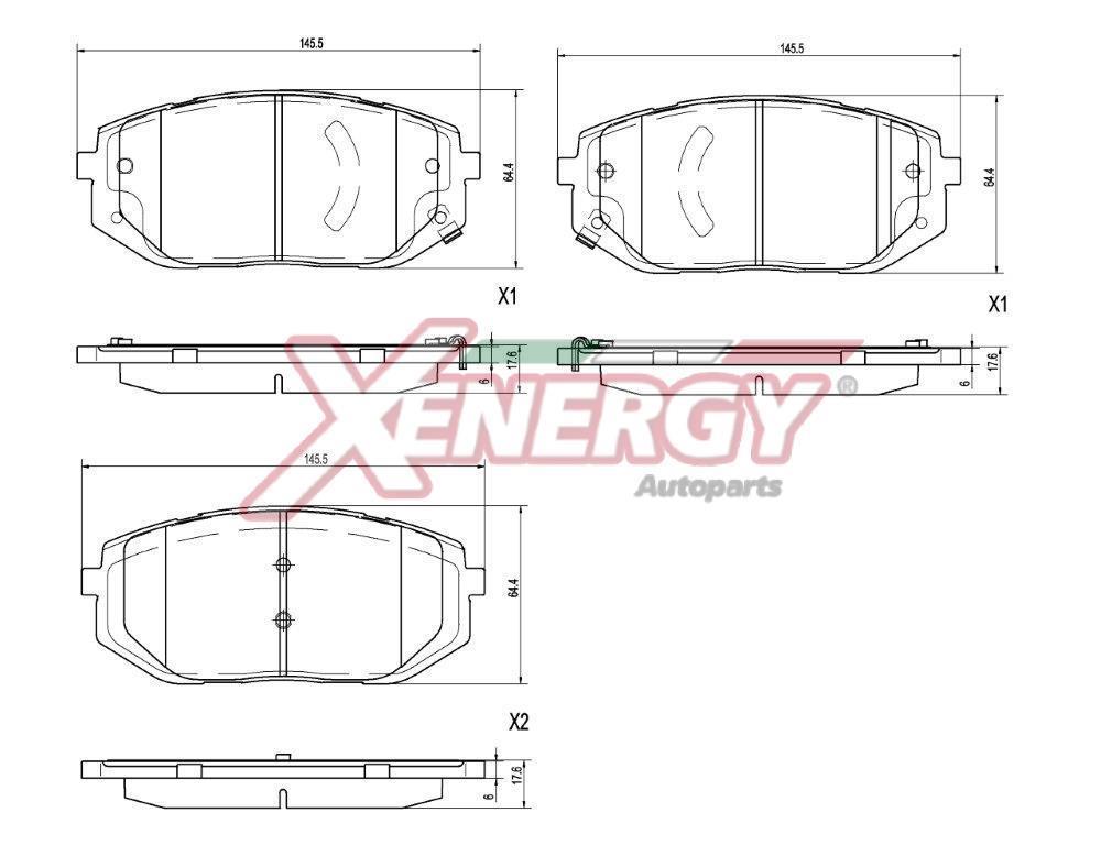 Jogo de 4 pastilhas de travão XENERGY ref. X41460