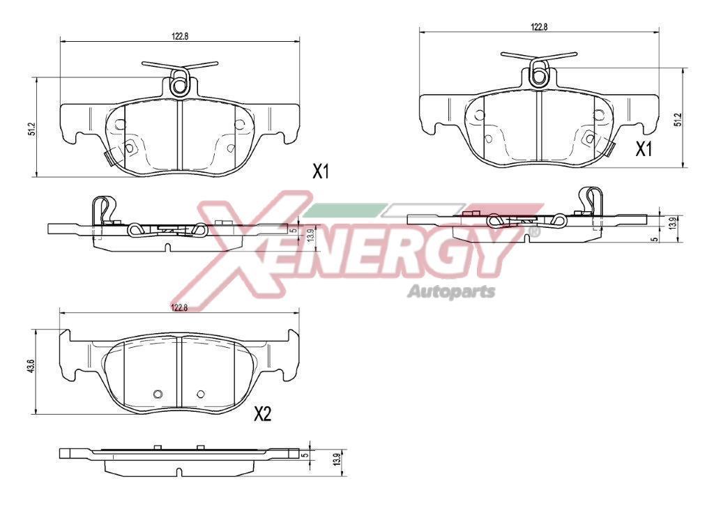 Jogo de 4 pastilhas de travão XENERGY ref. X41466